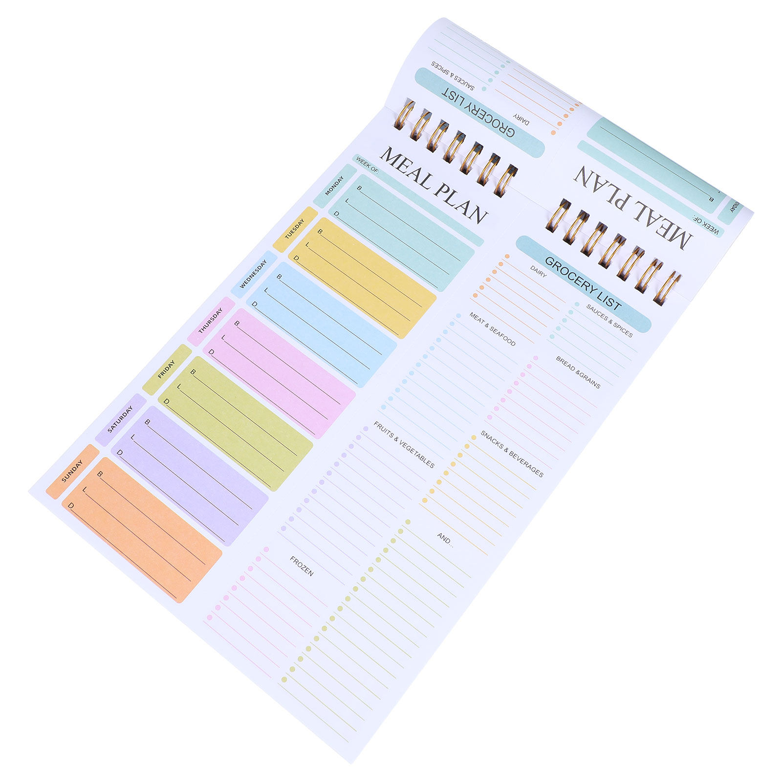 Meal Prep Menu - Spiralny planer posiłków na tydzień w